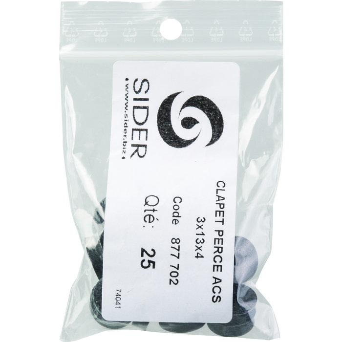 Joint clapet percé - Ø 22 mm / 4 mm x 6 mm - Sachet de 25 pièces - SIDER – Image 3
