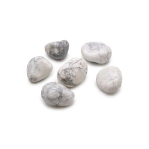 Sachet de 6 grosses pierres roulées africaines - Howlite blanche - Magnésite- Vendu par 1