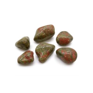Sachet de 6 grosses pierres roulées africaines - Unakite- Vendu par 1