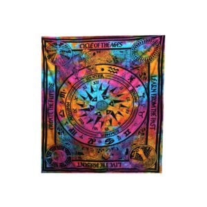 Couvre-lit double en coton + tenture murale - Cercle des Âges- Vendu par 1