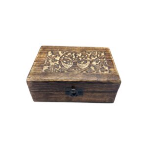 Boîte à souvenirs en bois moyenne 15x10x6cm - Arbre de vie- Vendu par 1