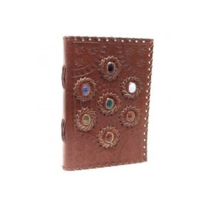 Carnet de pierres chakra en cuir (22.5x15cm)- Vendu par 1