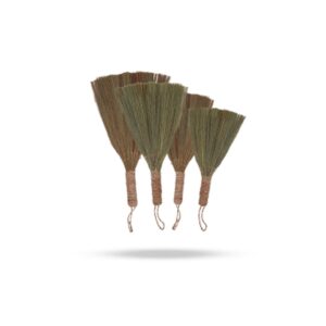Coffret 4 - Balai éventail Pampas - Tailles mixtes naturelles- Vendu par 1
