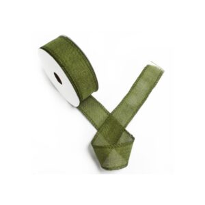 Ruban Texture Naturelle 38mm x 20m - Vert Noël- Vendu par 1