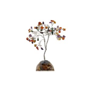 Arbre à pierres précieuses avec base en organite. 80 pierres. multicolore- Vendu par 1