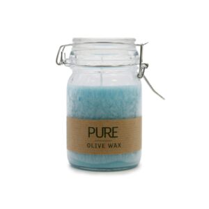 Bougie Pot Cire Pure Olive 120x70 - Turquoise- Vendu par 1