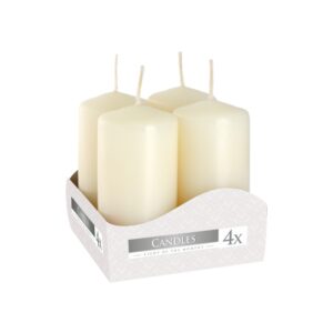 Set de Bougies Piliers 40x80mm (4 pièces) - Ivoire- Vendu par 1