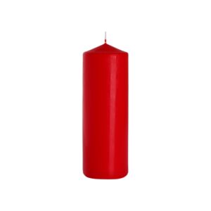 Bougie Pilier 80x250mm - Rouge- Vendu par 6