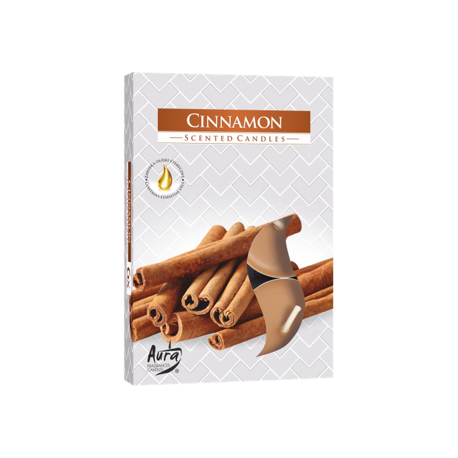 Coffret de 6 Bougies Chauffe-Plat Parfumées - Cannelle- Vendu par 1