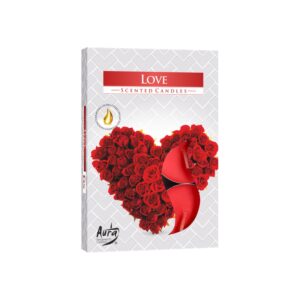 Lot de 6 bougies chauffe-plat parfumées - Amour- Vendu par 1