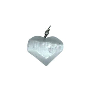 Pendentif coeur en sélénite- Vendu par 1