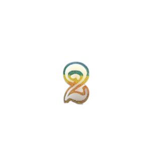 BOUGIE CHIFFRE 2 ARC-EN-CIEL 8CM
