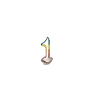 BOUGIE CHIFFRE 1 ARC-EN-CIEL 8CM