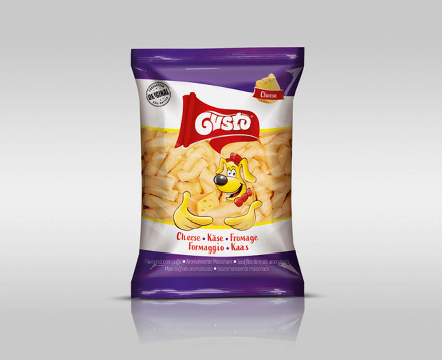 GUSTO CORN PUFFS CHEESE 6x80G