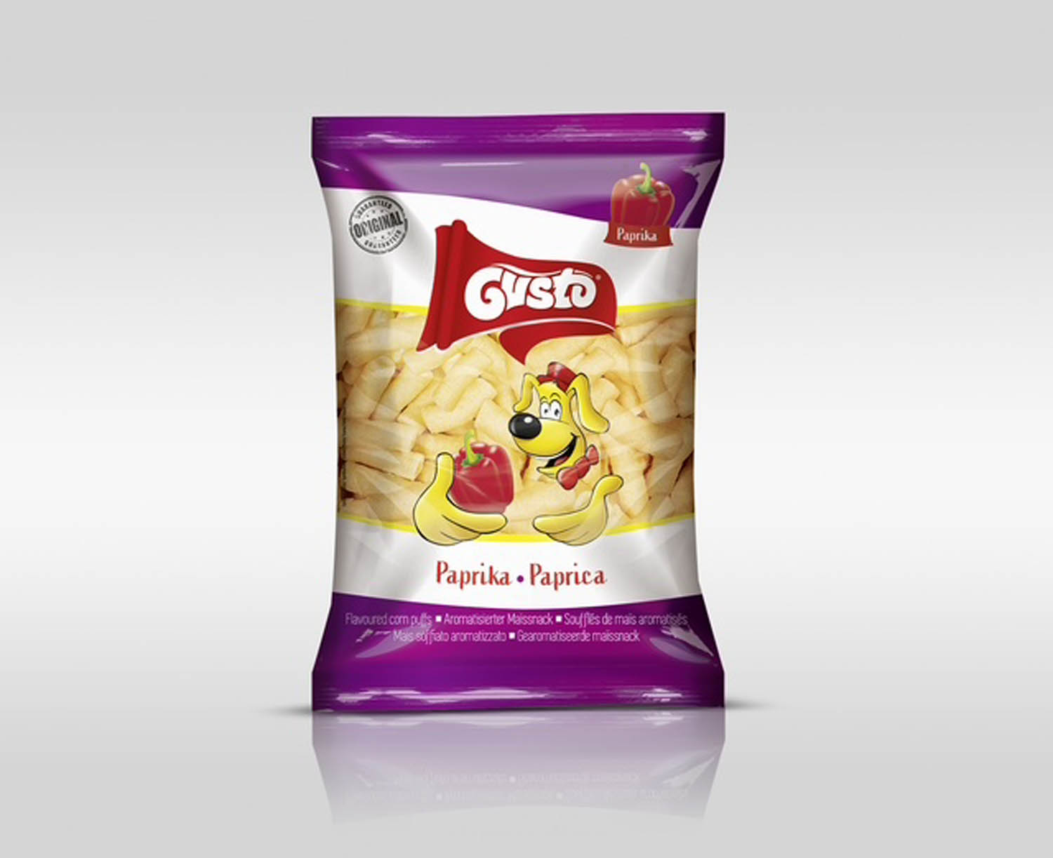 GUSTO CORN PUFFS PAPRIKA 18x80G