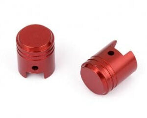Capuchon de Valve Petit Piston Rouge Vendu par paire