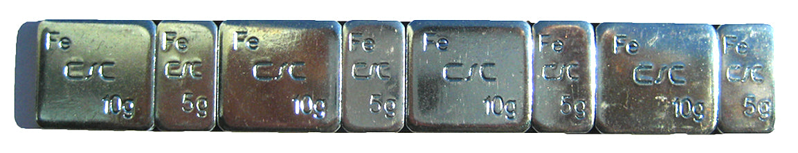 Masses d'Equilibrage Couleur gris acier - 10x Barrettes de 60g (5 et 10g) - (10 pcs)