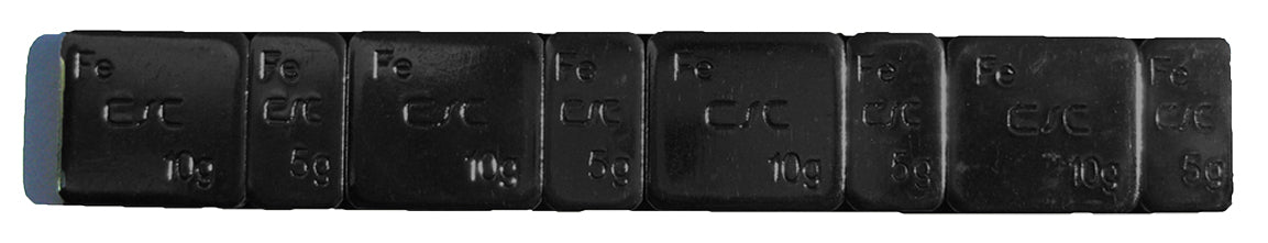 Masses d'Equilibrage Noires - 10x Barrettes de 60g (5 et 10g) - (10 pcs)
