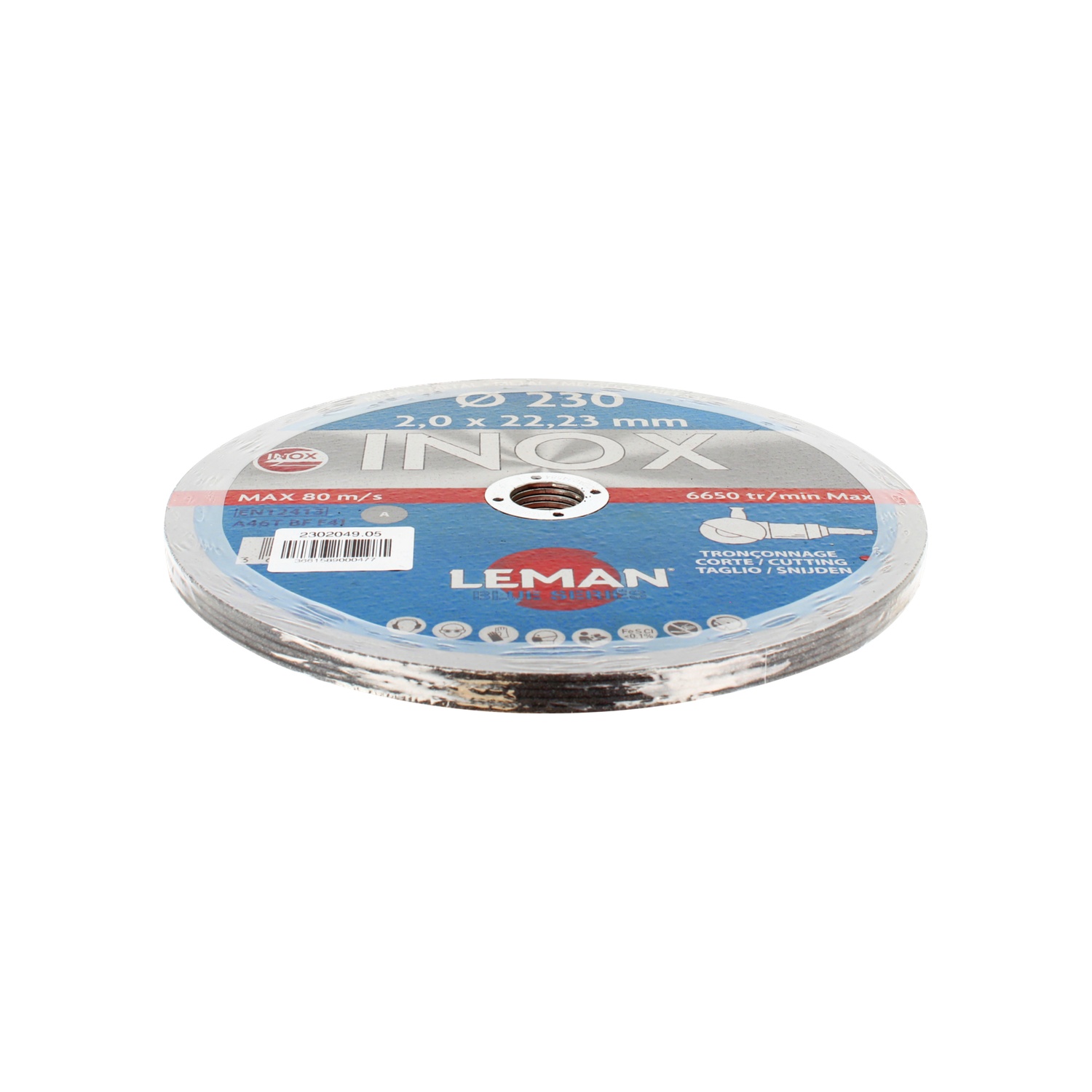 DISQUE TRONCONNAGE INOX 230X2.0X22.23 LOT DE 5 F41 - 2302049.05 - LEMAN