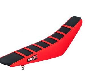 HOUSSE DE SELLE HONDA CRF 450 2021 CRF TOP BLACK- SIDE RED-STRIPES RED (M118-3BRR)