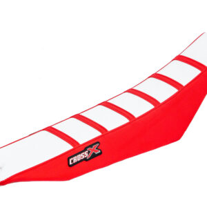 HOUSSE DE SELLE BETA RR-RS TOP WHITE- SIDE RED-STRIPES RED