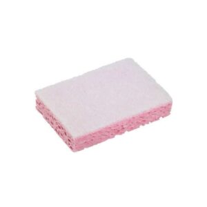 Tampon rose sur eponge blanc grand modèle le lot de 10 - PRO D507825 - Eponge et recurant - PRODIFA