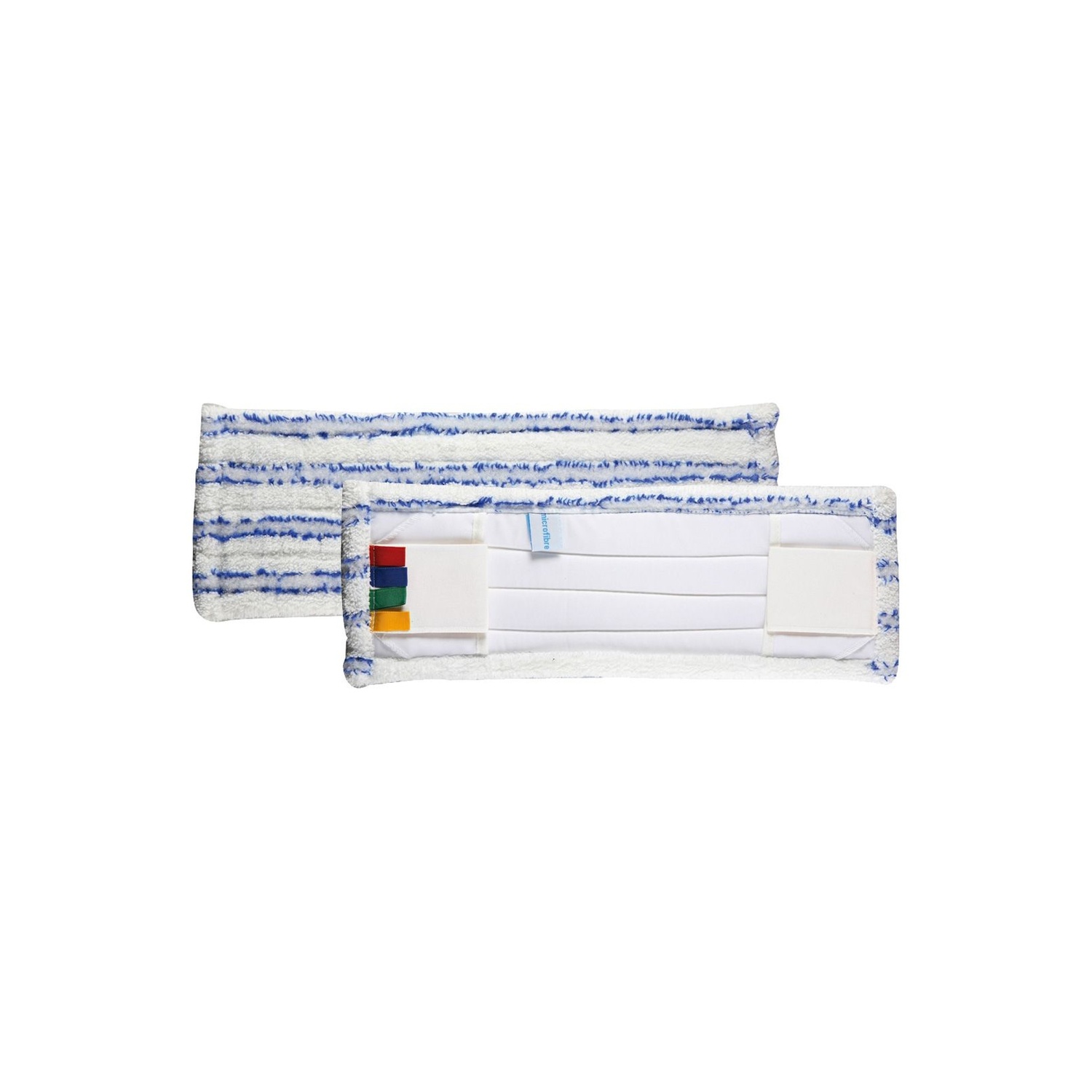 Frange microfibre soft liseré bleu poche/languette universelle 40cm - TAMPEL - Le lavage