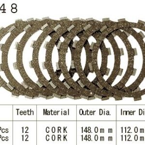 Kit de disques d'embrayage garnis compatible avec le modèle Fzx 750 Fazer 1986/1993