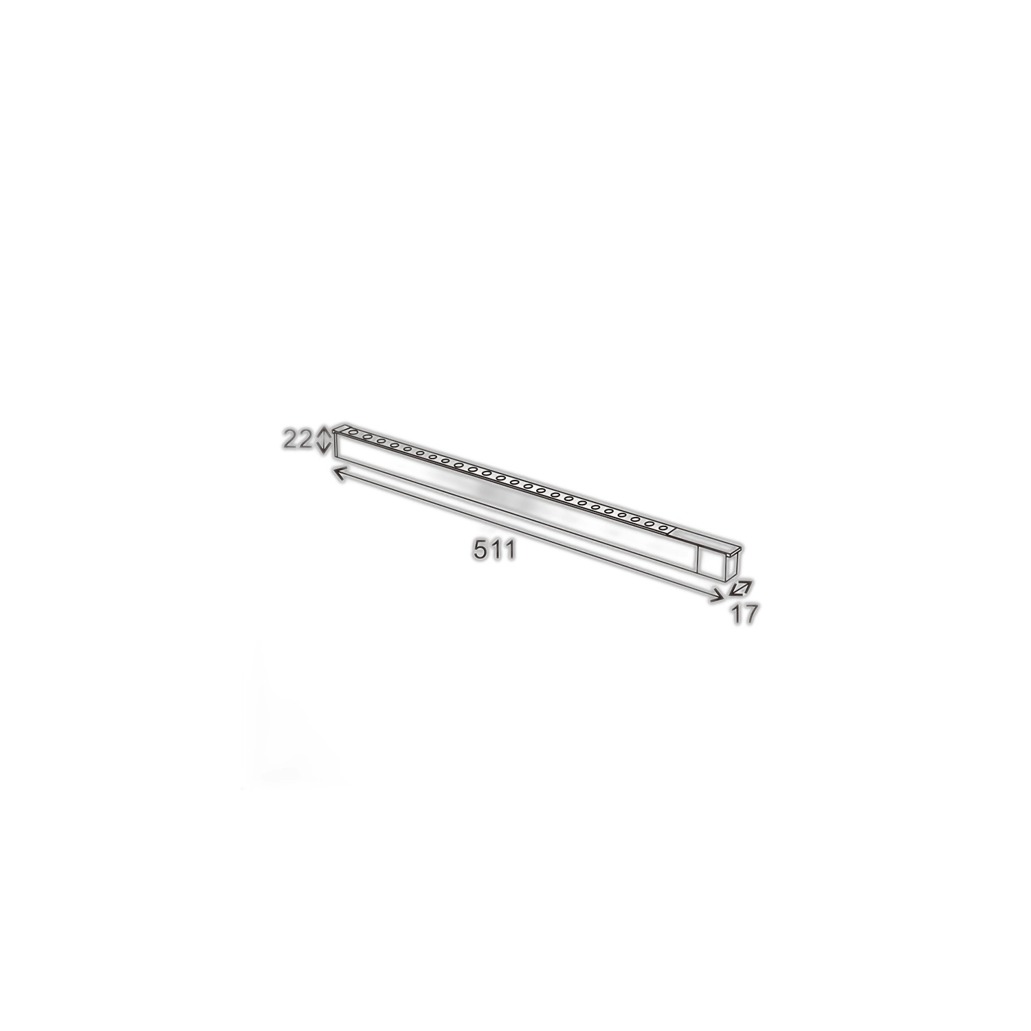 Spot LED Série Hallway 16mm 24W pour rail magnétique Noir 48V 3000K - Ledme - LM3609