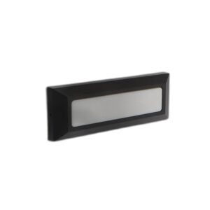 Balise de Surface Led Murale Longue Rectangulaire Noir 5W IP54 3000K - Ledme - LM6102