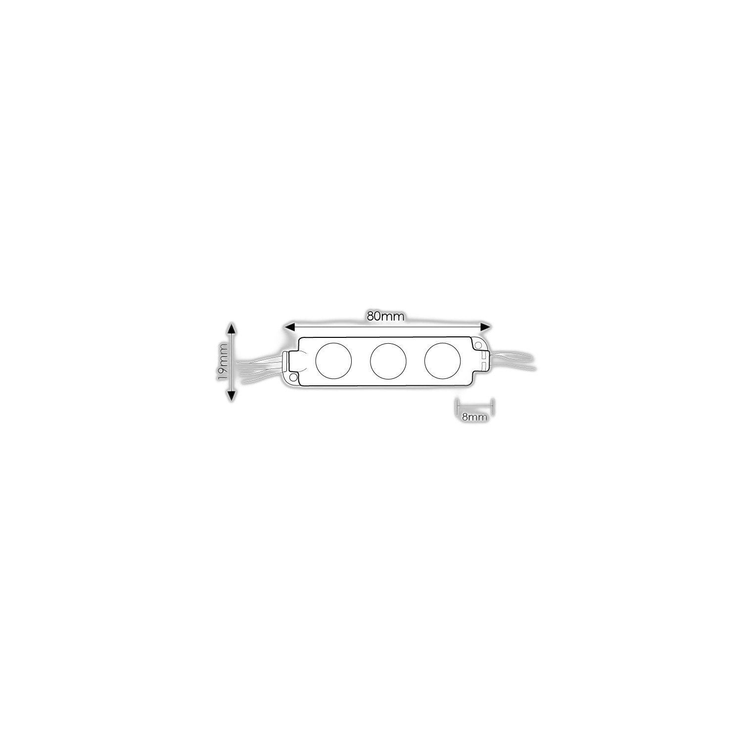 Guirlande de 20 Modules de 3 LED SMD Samsung 12V DC 1W 6000K - Ledme - LM7168 – Image 2