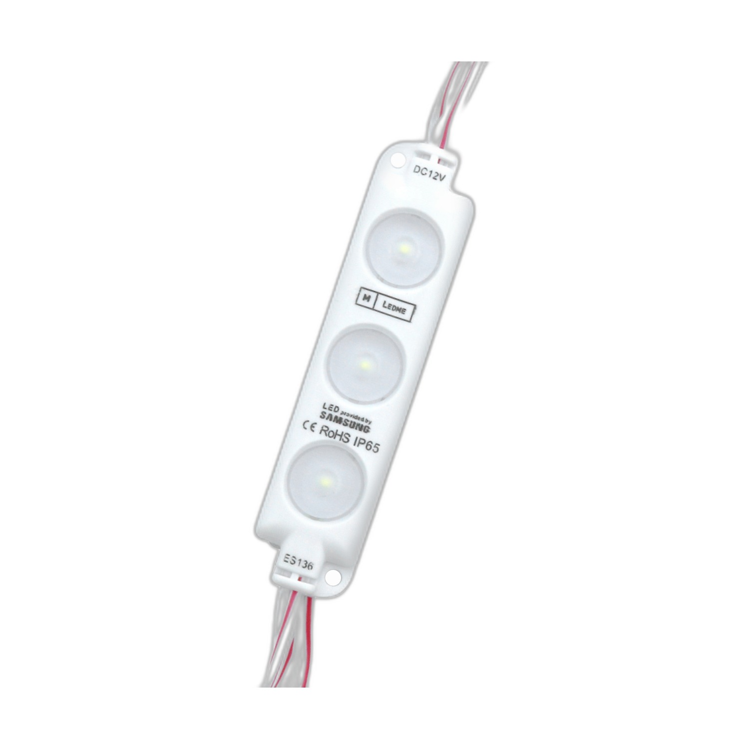 Guirlande de 20 Modules de 3 LED SMD Samsung 12V DC 1W 6000K - Ledme - LM7168