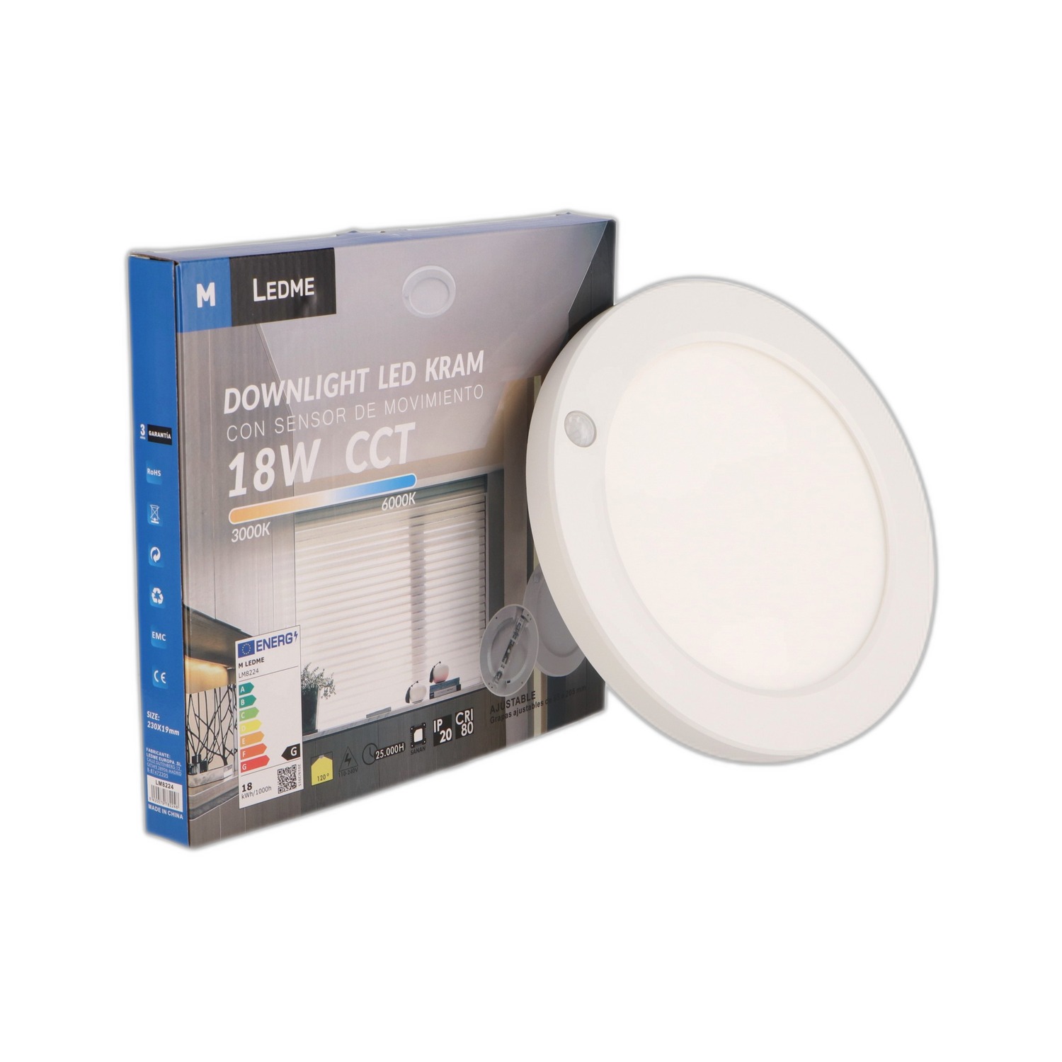 Panneau Led en Surface Kram 18W CCT CCT - Ledme - LM8224 – Image 3