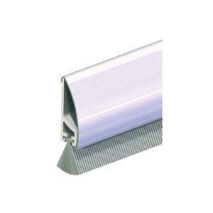 Profil de bas de porte en PVC, habillage inox avec brosse en 1 ml - ELLEN - 344170