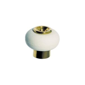 Butoir de sol zamak laitonné Ø 30 mm hauteur 30 mm bourrelet blanc avec vis - CIVIC - 531378