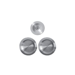 Set de tirage cuvette avec rosace cuvette ronde pour porte coulissante - usinage Ø 48 mm - inox satiné - Karcher design - 100893