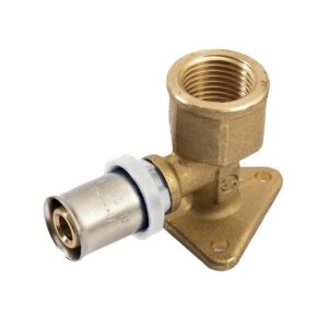 Coude 90° avec embase de fixation à sertir pour tube multicouche Acopex Alu diamètre nominal 16 - 1/2'' (15x21) - THERMACOME - 122222