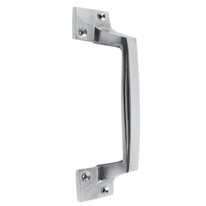 Poignée de tirage déportée en aluminium poli 4 trous hauteur 190 mm - - 498576