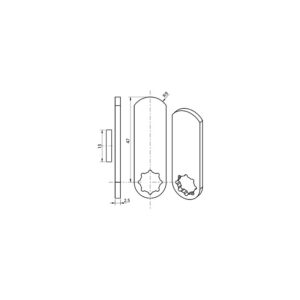 Came 15929-36 pour serrure Ronis 1700-57 et 14200-01 longueur 47mm épaisseur 2,5mm - RONIS - 500858