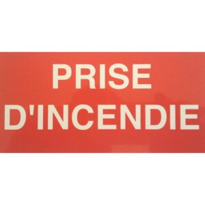 Panneau rectangle de prévention incendie, dimensions 150 x 60 mm, désignation ''Prise d'incendie'' - - 755055