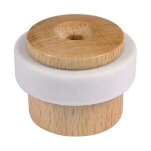 Butoir de sol parquet hêtre clair verni Ø 35 x H 27 mm bague blanche avec vis boîte de 5 - CIVIC - 271567