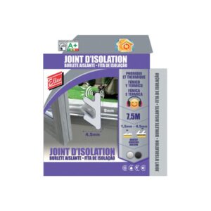 Joint d'isolation pour menuiserie - finition blanc - pour espaces de 1,5 à 4,5 mm - largeur 9 mm - longueur 7,5 m - ELLEN - 635566