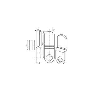 Came coudée 4929-62 pour serrure Ronis 4900-01 longueur 22,5mm épaisseur 2mm - RONIS - 500879