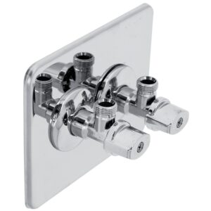 Cache inox Gripp Robifix entraxe 50 mm + 2 robinets d'arrêt - WATTS - 564005