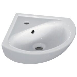 Lave-mains d'angle Ulysse 34x34x44 cm avec trop plein blanc - PORCHER - 148983