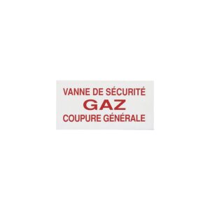 Panneau réglementaire "Vanne gaz coupure générale" en PVC épaisseur 2 mm - CODITHERM - 772083