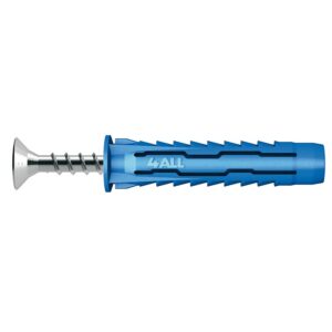 Chevilles nylon multifonctions 4ALL, diamètre 5 mm, longueur 25 mm, avec vis de 3,5 x 30 mm, boîte de 50 pièces - RAWL - 450248