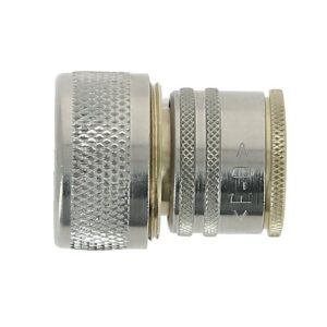 Raccord d'arrosage rapide sécurité laiton nickelé avec verrouillage pour montage sur raccord rapide mâle pour tuyau de 19 mm - FAUQUET - 518883