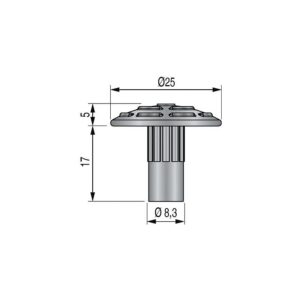 Clou podotactile Dinaclou inox extérieur à sceller B 250 - DINAC - 629525