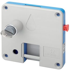 Serrure à monnaie 1€ Omega 100 - pour environnement sec boitier ABS cylindre à paillettes interchangeable - main droite - RONIS - 505758